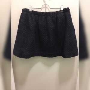 Navy Tweed Skirt with Pockets